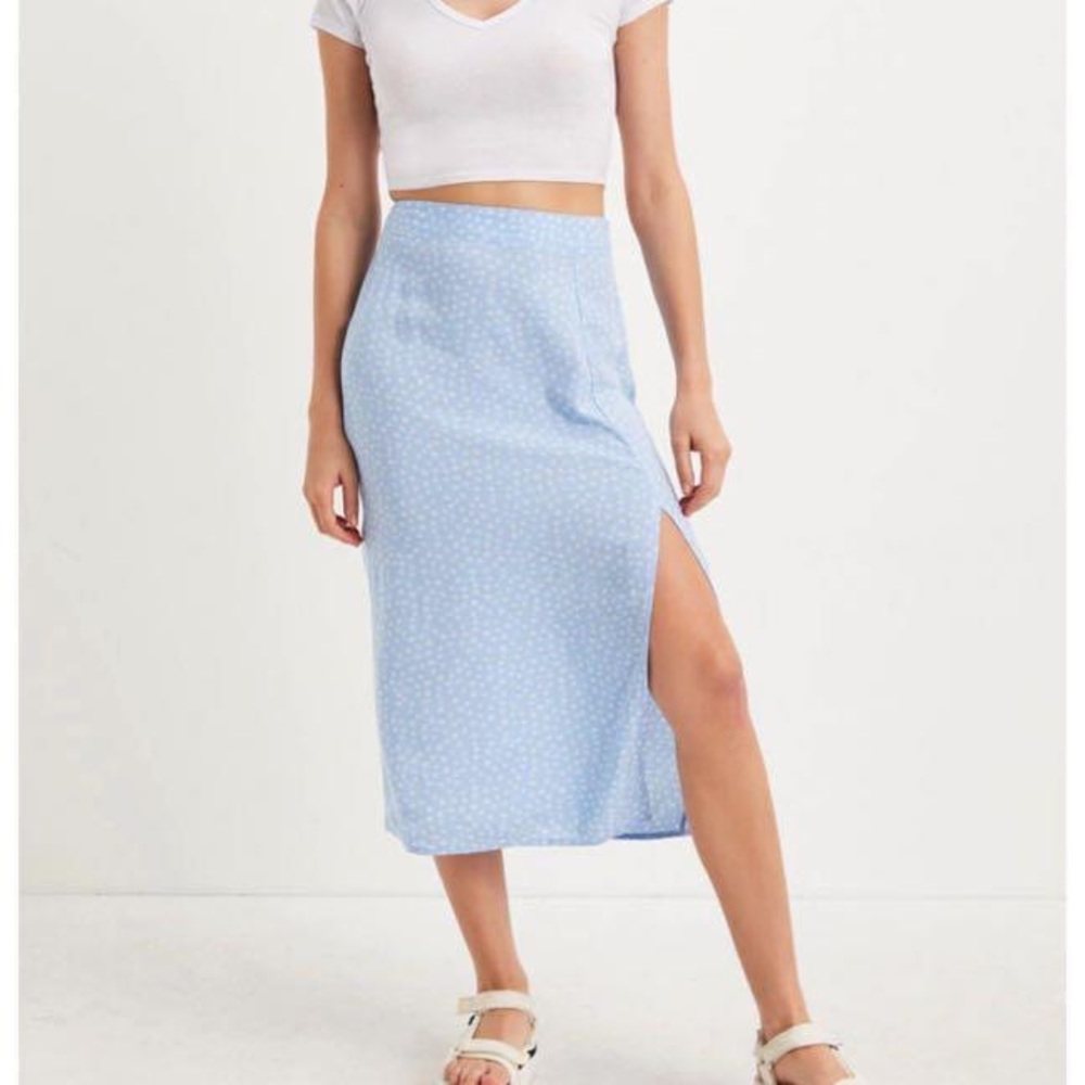 Pacsun Midi Blue Floral Skirt Size M